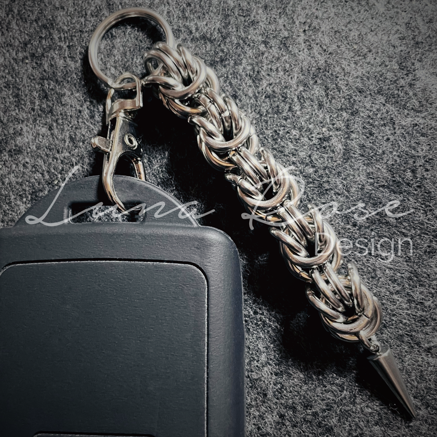 Chunky Rosetta Stainless Steel Keyring