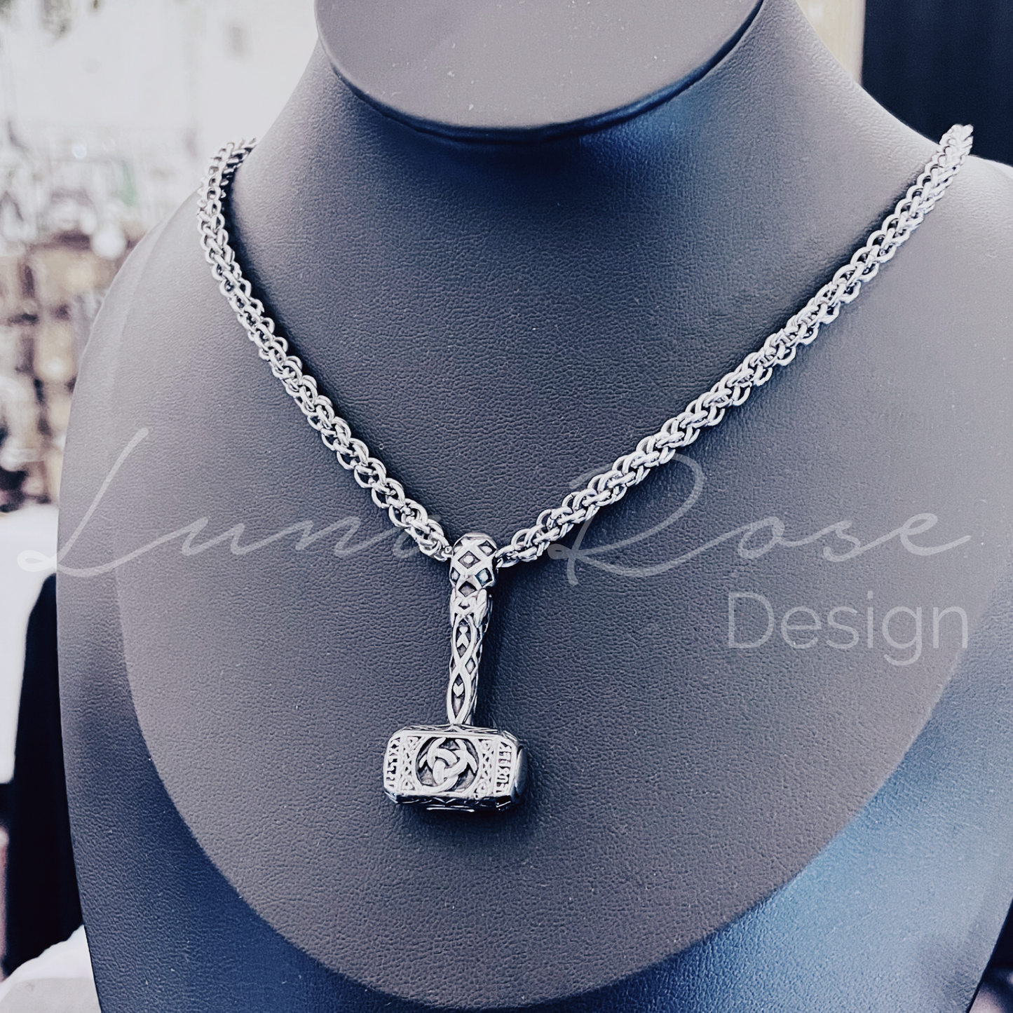 Thors Hammer & Stainless Steel JPL Necklace